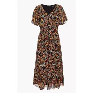 Madewell Dolman-Sleeve Ruffle-Hem Midi Dress in Flower Garden